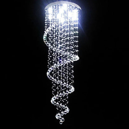 DecorBites™ K9 Crystal Chandelier: Luxury Villa Double Staircase Living Room LED Light
