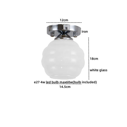DecorBites™ Creamy Glass Iron LED Ceiling Light - Modern Indoor Lighting Fixtures
