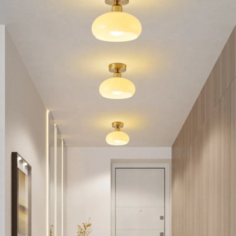 Gold LED Tricolor Ceiling Fixture For Hotels