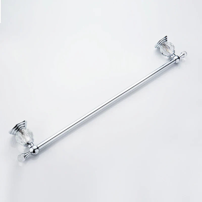 DecorBites™ Crystal Chrome Towel Bar - Stainless Steel Bathroom Accessories