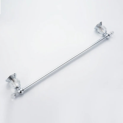 DecorBites™ Crystal Chrome Towel Bar - Stainless Steel Bathroom Accessories