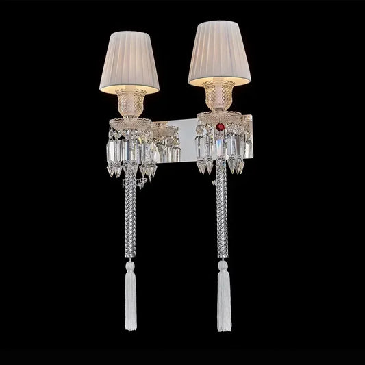 DecorBites™ Crystal Wall Lamp: European Style Luxury Mirror Headlight for Bedroom, Living Room & Dining Room