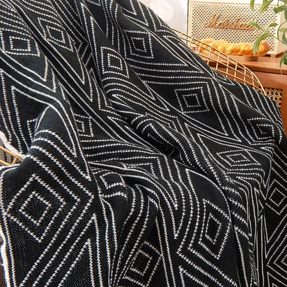 DecorBites™ Grey Knitted Woolen Blanket: Nordic Style, Comfortable & Versatile Summer Sofa Throw