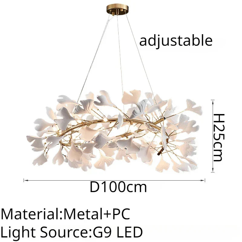 Golden Ceramic Branch Chandelier