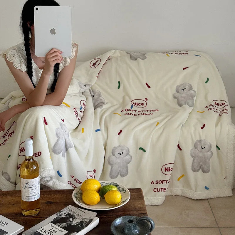 Cartoon Plush Sofa Blanket