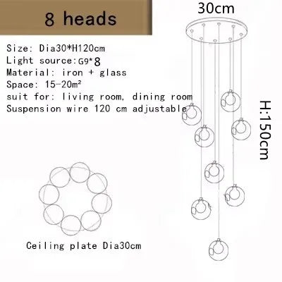 Contemporary LED Staircase Chandelier