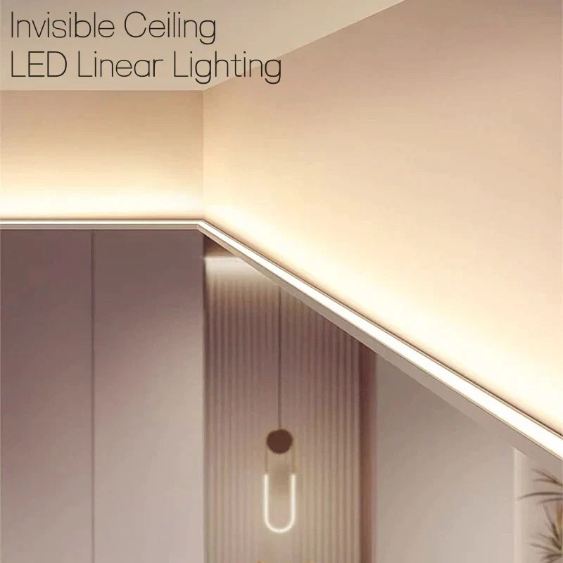 DecorBites™ LED Aluminum Profile Recessed Waist Line Channel for Backlighting Corners