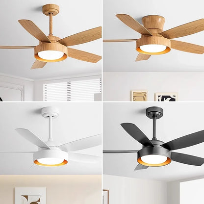 DecorBites™ 5-Blade Ceiling Fan with Remote Control & LED Light - Silent Motor