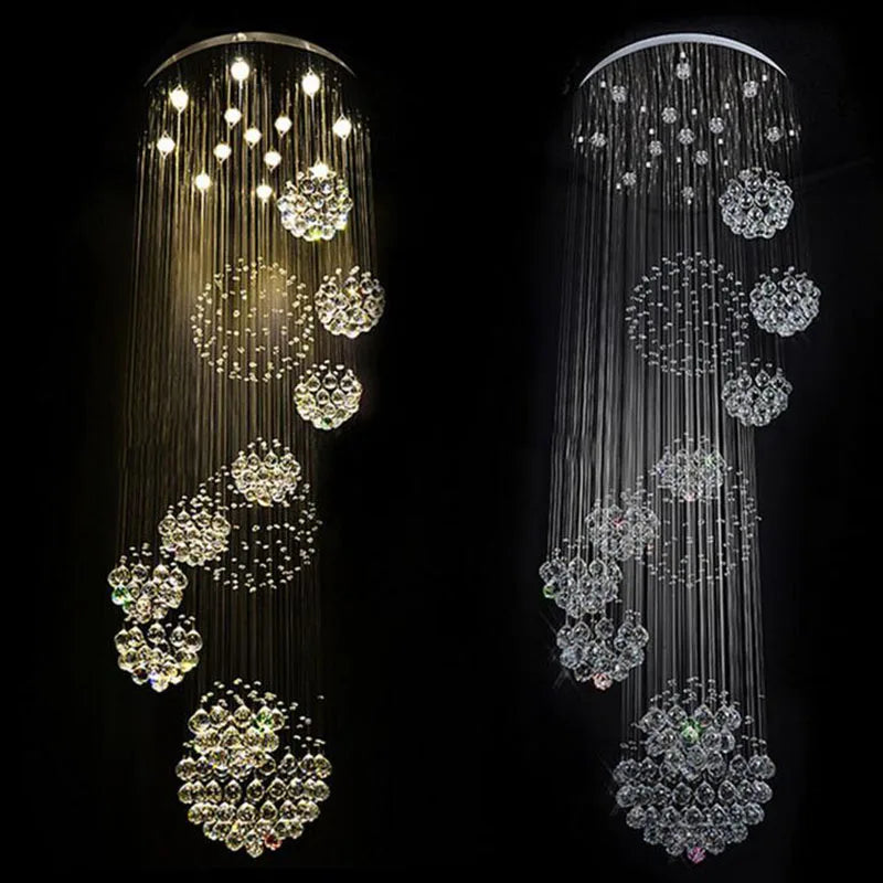 DecorBites™ Crystal LED Chandelier for Large Villa Ceiling Lights, Hotel, Kitchen Decor