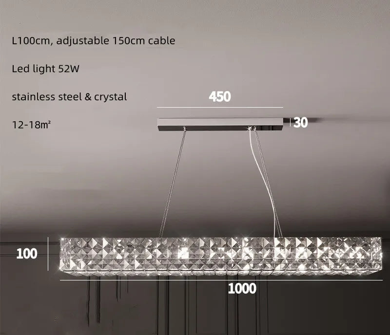 DecorBites™ Crystal LED Chandelier: Modern Luxury Chrome Steel & Clear K9 Crystal Lighting