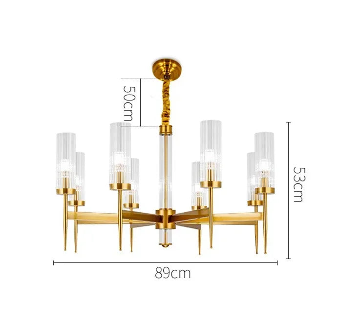 DecorBites™ Gold Plated Nordic Living Room LED Chandelier | Luxury Hanging Pendant Lighting
