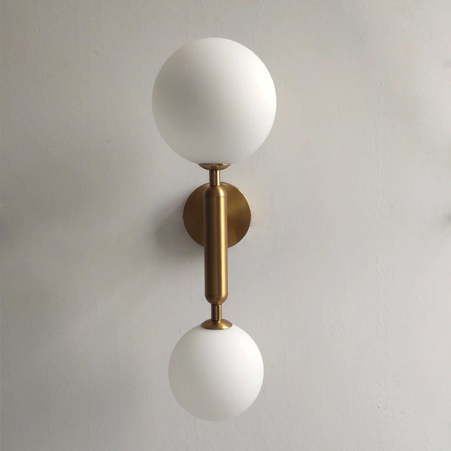 DecorBites™ Golden LED Wall Sconce with Milky Glass Ball, 2 G4 Bulbs