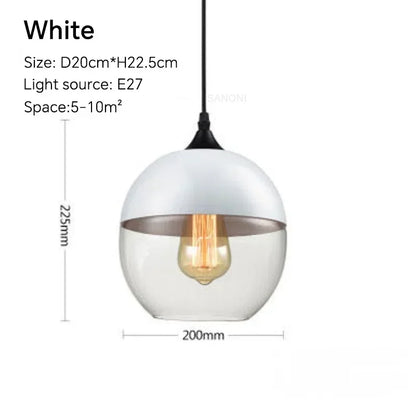 DecorBites™ Glass Wood Chandelier LED Pendant Light Fixture for Living Dining Bedroom