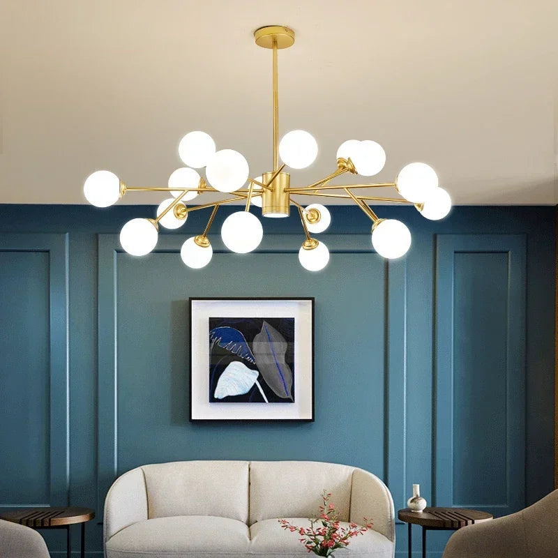 DecorBites™ Gold Black LED Ceiling Chandelier for Living Room Bedroom Lighting Fixtures