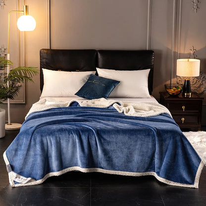 DecorBites™ Double-Layer Velvet Sofa Blanket: Luxuriously Warm & Skin-Friendly