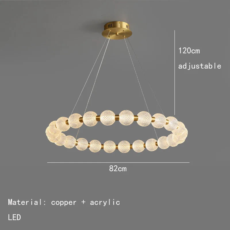 DecorBites™ Brass Round LED Pendant Lights Adjustable Wire Copper Aluminium Lamps