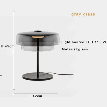 DecorBites™ Green Glass Table Lamp - Unique Handmade Decorative Desk Light with LED Bulb