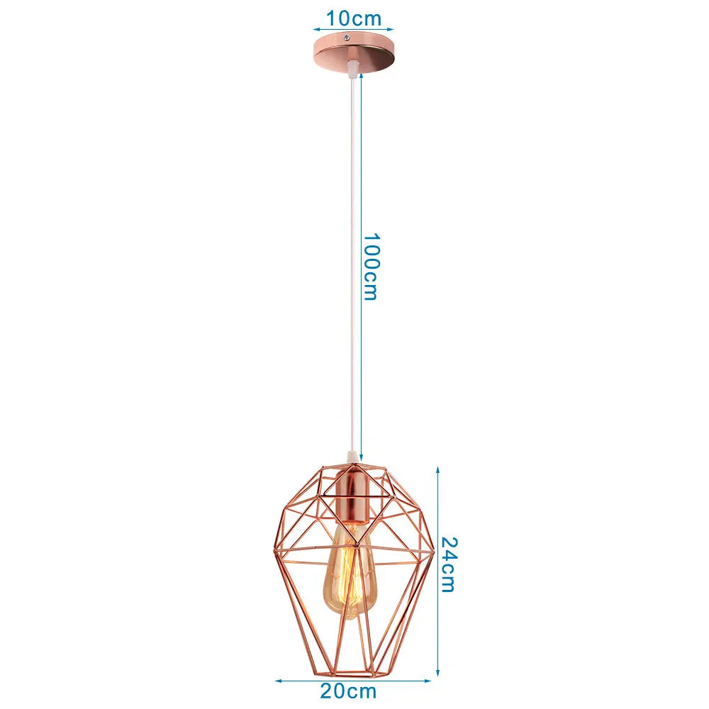 Gold Industrial Pendant Light Adjustable Height