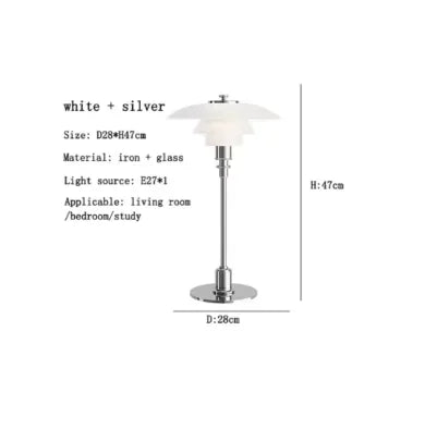DecorBites™ Glass Desk Lamp: Modern Danish Design for Living Room, Study, or Hotel Bedside
