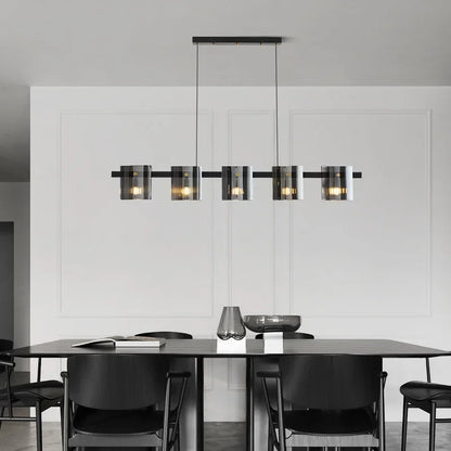 DecorBites™ Elegant Smoky Glass Chandelier Ceiling Lighting for Dining Living Bedroom