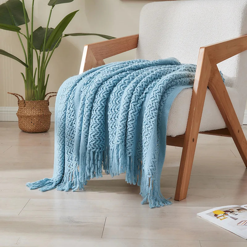 Solid Color Knit Blanket