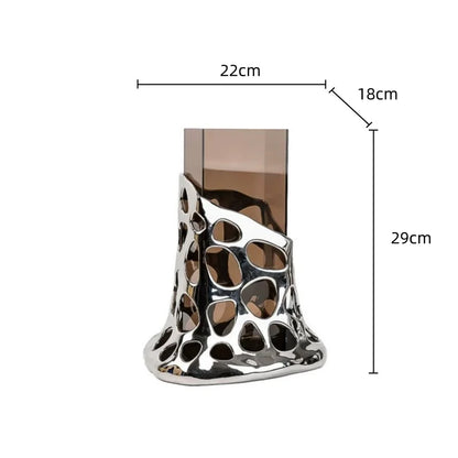 DecorBites™ Geometric Acrylic Glass Vase Droplet Flower Arrangement Terrarium Pot