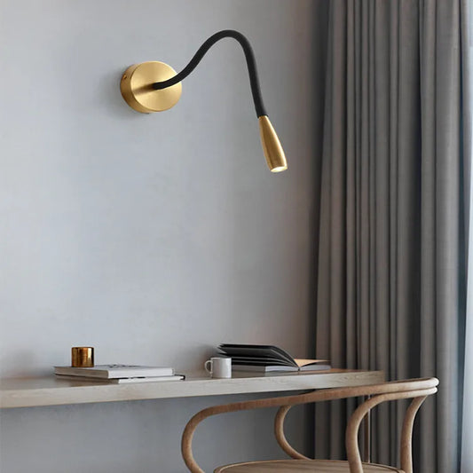 DecorBites™ Adjustable Nordic Bronze Wall Lamp for Bedroom Study LED Reading Light