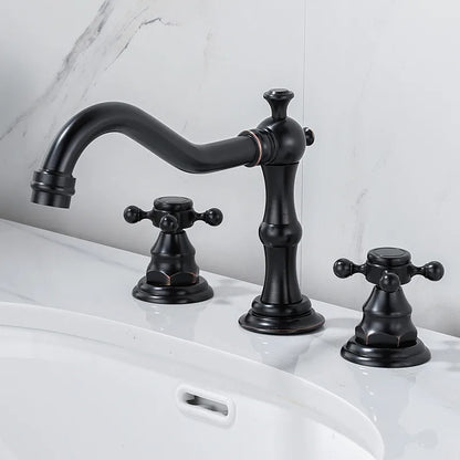 Antique Faucet Gold Bathroom Faucet  With Double Handle