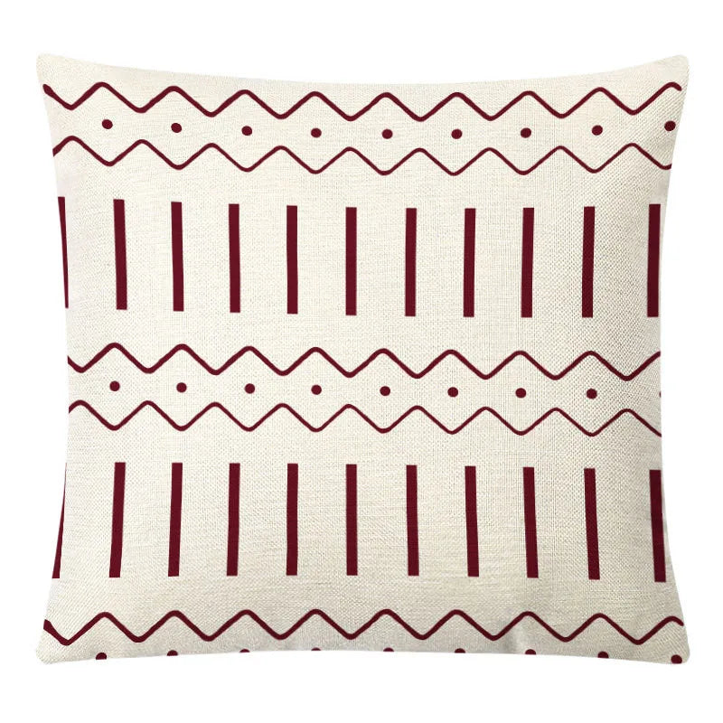 DecorBites™ Geometric Yellow Linen Pillow Cover for Modern Décor 45x45cm