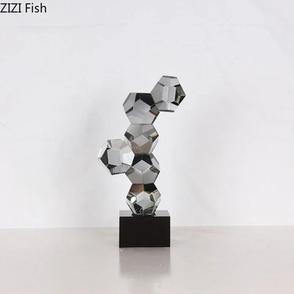 DecorBites™ Geometric Crystal Ball Desk Ornament: Abstract Crafts Crystal Artwork for Aesthetic Room Decor