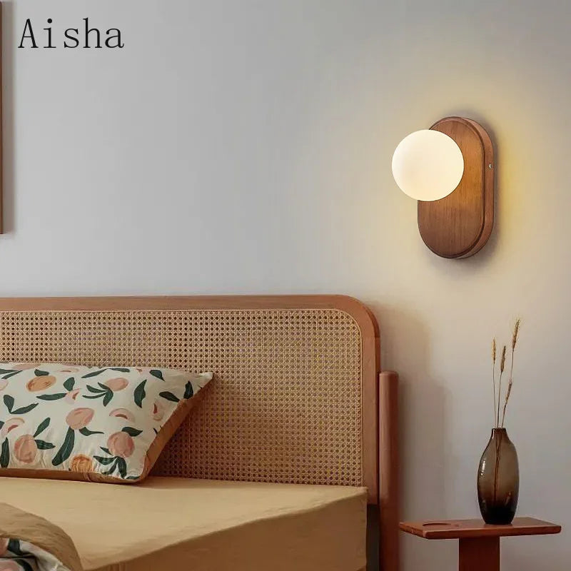 Wood Retro Wall Lamp