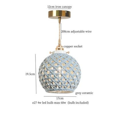 DecorBites™ French Minimalism Ceramic LED Pendant Light for Home Decor