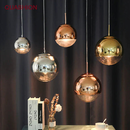 DecorBites™ Glass Ball LED Chandelier: Luxury Modern Single Head Design for Home & Commercial Spaces