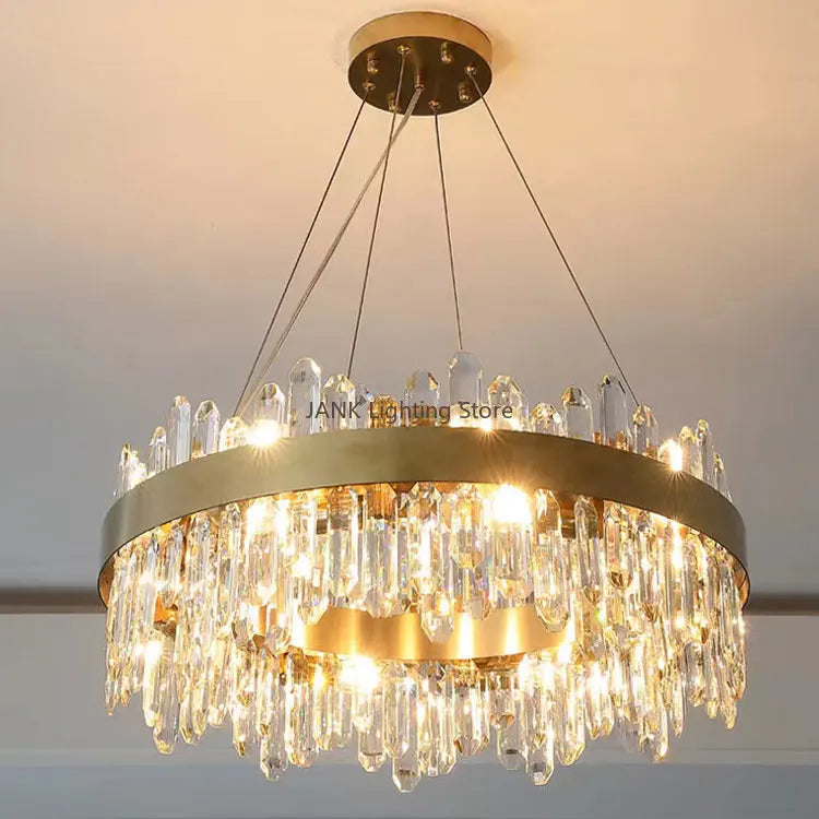LED Crystal Pendant Light Oval 100cm Design