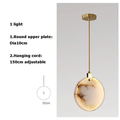 Nordic Marble Pendant Light With Polished Copper Finish