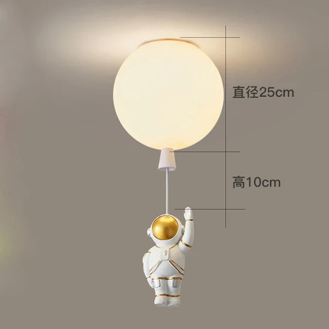 DecorBites™ LED Astronaut Glass Ball Pendant Light for Children's Room