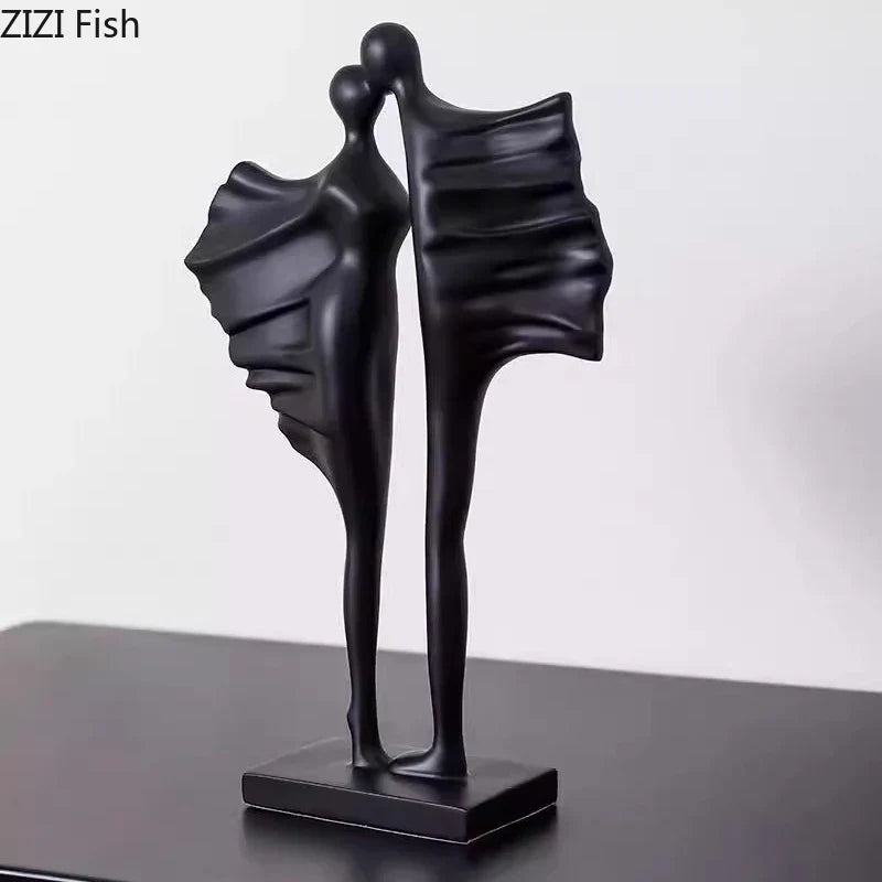 DecorBites™ Abstract Lovers Resin Sculpture Modern Decor Ornaments - Couple Figures Statue
