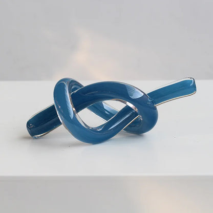 DecorBites™ Geometric Glass Sculpture Twine Knot Decor Home Decor Accessory