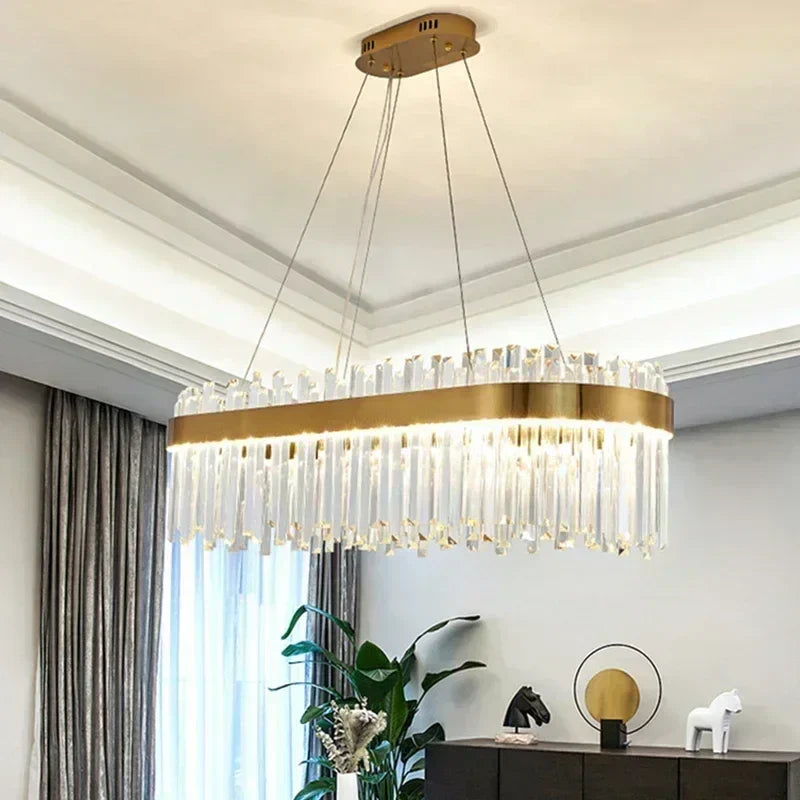 DecorBites™ Crystal Gold Ceiling Pendant Light for Living Room Dining Kitchen