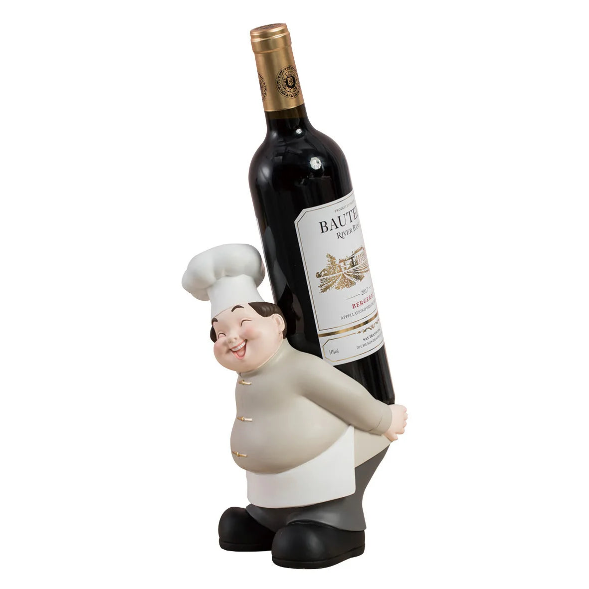 DecorBites™ Creative Chef Wine Rack Sculpture Cup Holder Wine Cabinet Bar Accessories