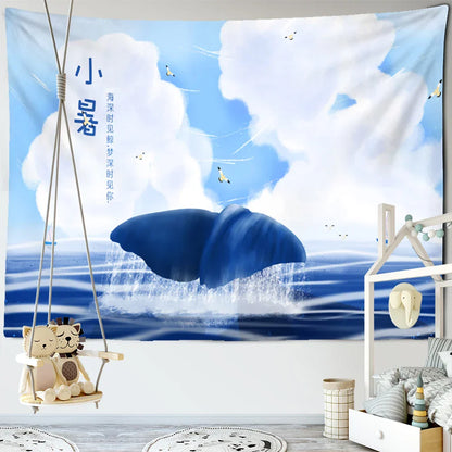 DecorBites™ Dream Whale Tapestry Wall Hanging for Kids Room and Home Decor