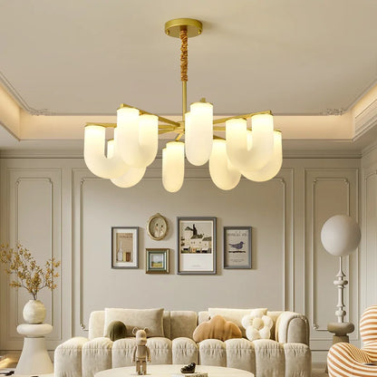 DecorBites™ French Cream U-shaped Floor Lamp, Nordic Minimalism LED Light for Home Decor