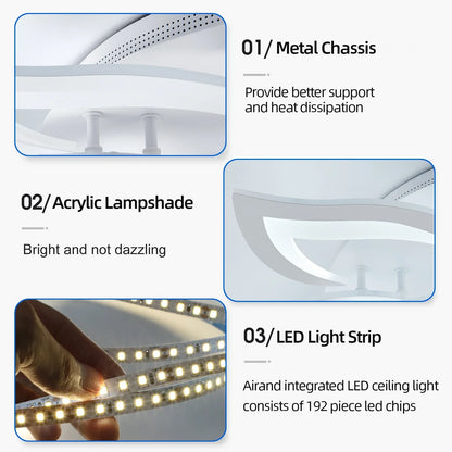 DecorBites™ LED Ceiling Light Chandelier Remote Control Dimmable Art Decor for Living Room Home Bedroom