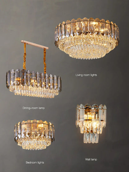 DecorBites™ Crystal LED Wall Lamp: Minimalist Luxury Lighting for Living Room TV Background