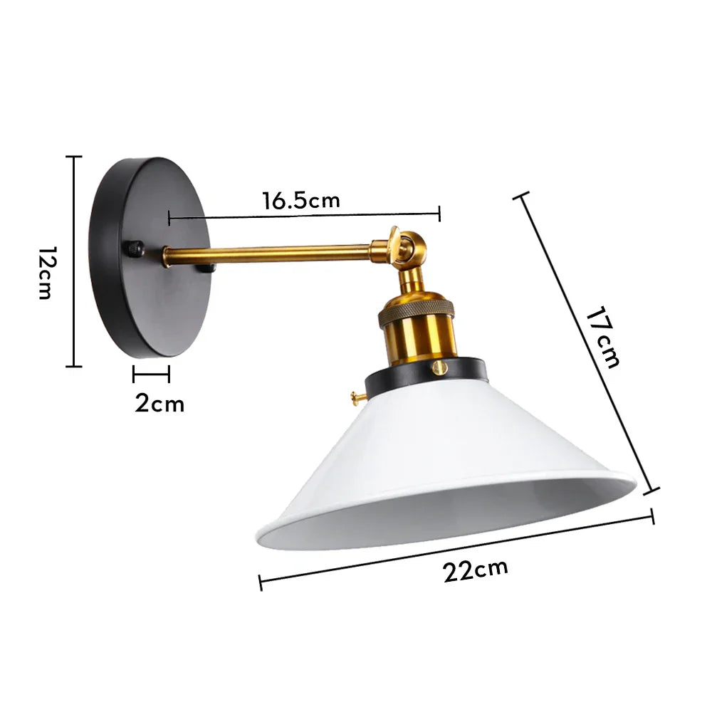 DecorBites™ Industrial Retro Loft Wall Sconce E27 Bedside Lights Fixtures for Living Room