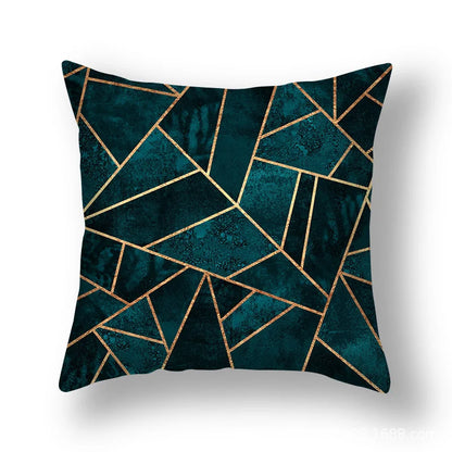 DecorBites™ Geometric Leaf Flower Pillowcase Teal Blue Sofa Car Home Decor Throw Cover