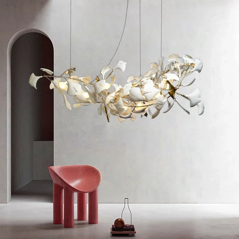 Golden Ceramic Branch Chandelier