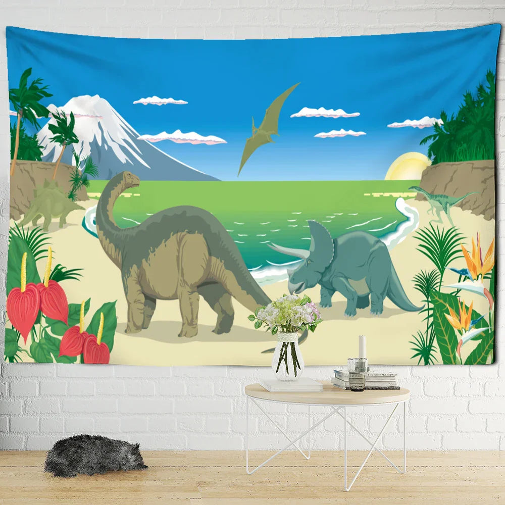 DecorBites™ Dinosaur Tapestry Wall Hanging for Boy Room Decor