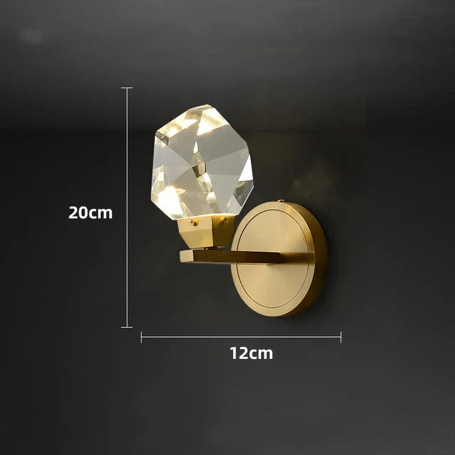 DecorBites™ Crystal LED Copper Wall Sconce - Modern Luxury Wall Light Fixture