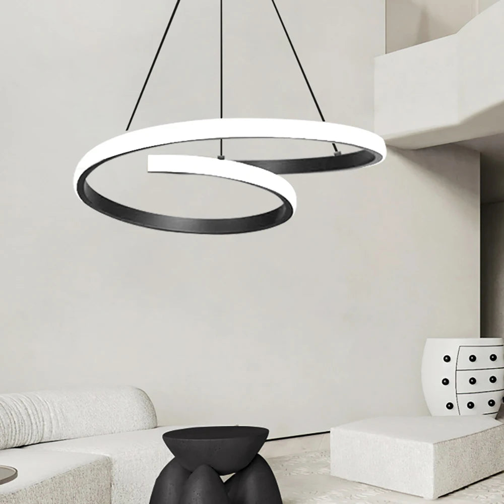 Black Double-Ring Pendant